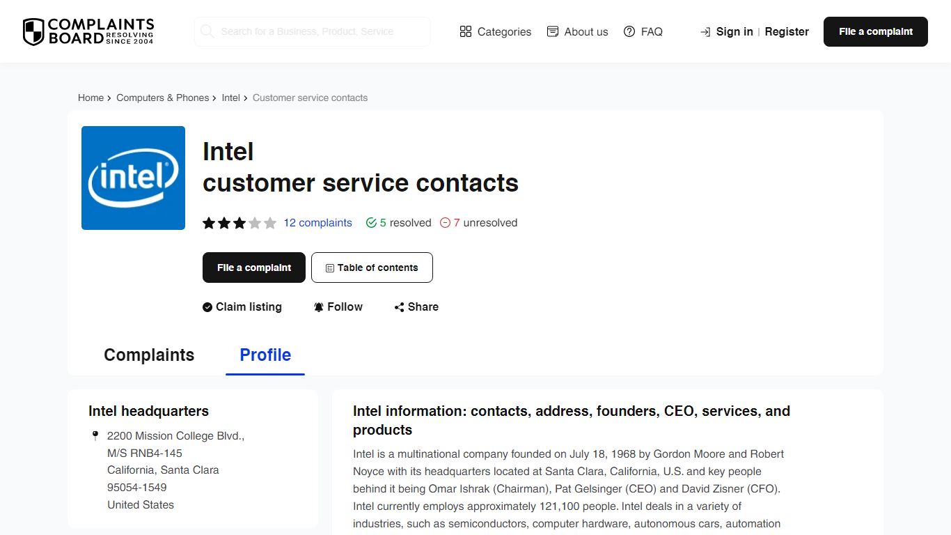 Intel Contact Number, Email, Support, Information